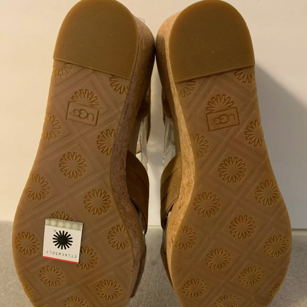 UGG Womens Wedge Sandals Chestnut 7.5